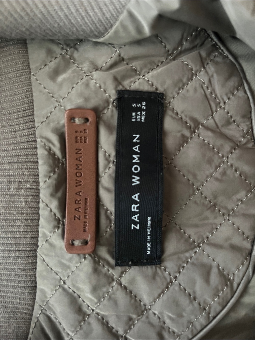 Zara Quilted Sleeveless Vest in Taupe - Picture 5 of 5